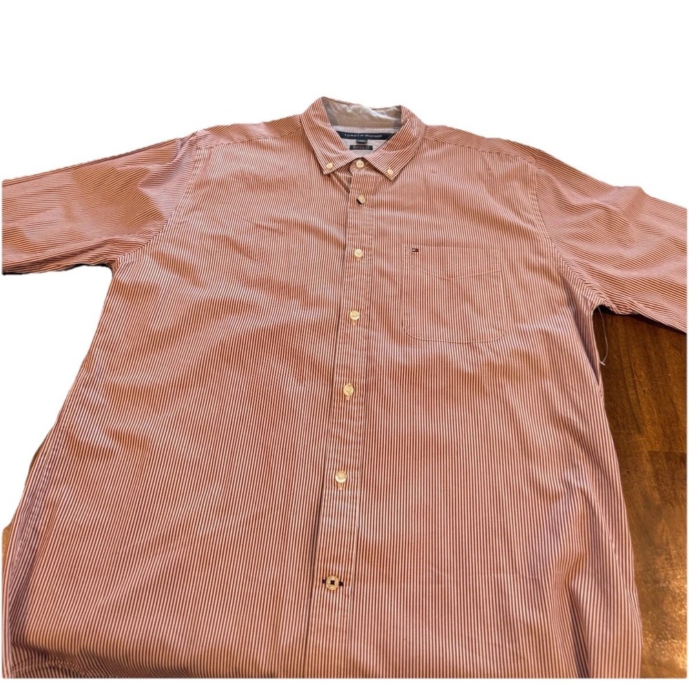 Lot Of 3 Men's Large Dress Shirts Pink Family Izod Tommy Hilfiger & Croft Barrow - Picture 6 of 13